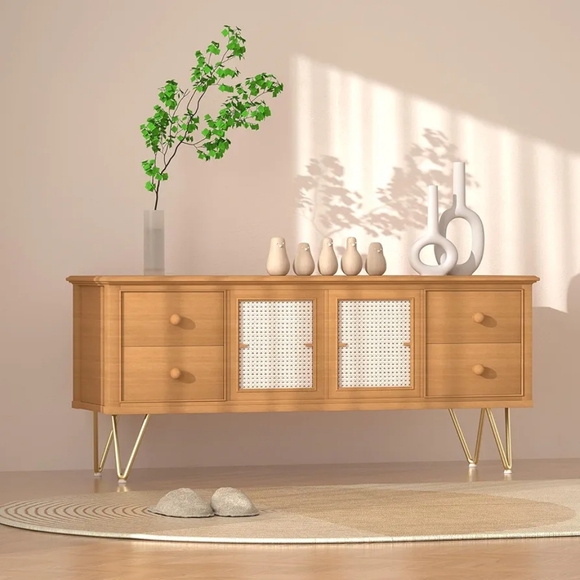 Set Of 4 Metal Mid Century Modern 7" Gold Table Legs - Picture 3 of 4